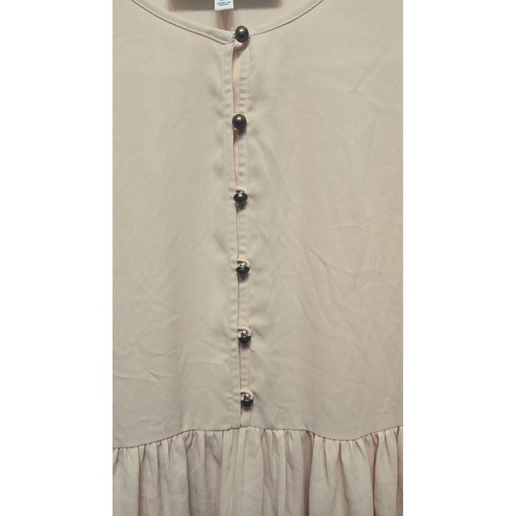 Banana Republic x Olivia Palermo‎ Long Sleeve Blouse Xs Womens Blush Peplum - Picture 3 of 9